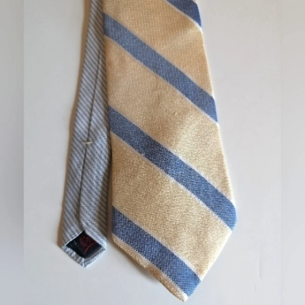 Mens Tommy Hilfiger 100% Silk Blue & Yellow Necktie‎